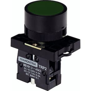 Botão De Impulso Tramontina Trp2-ea31 1na Verde Com Base De Plástico Tramontina