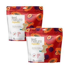 2 Biscoito P/ Cães Be Nature Organnact Ameixa Mamão Chia 150g