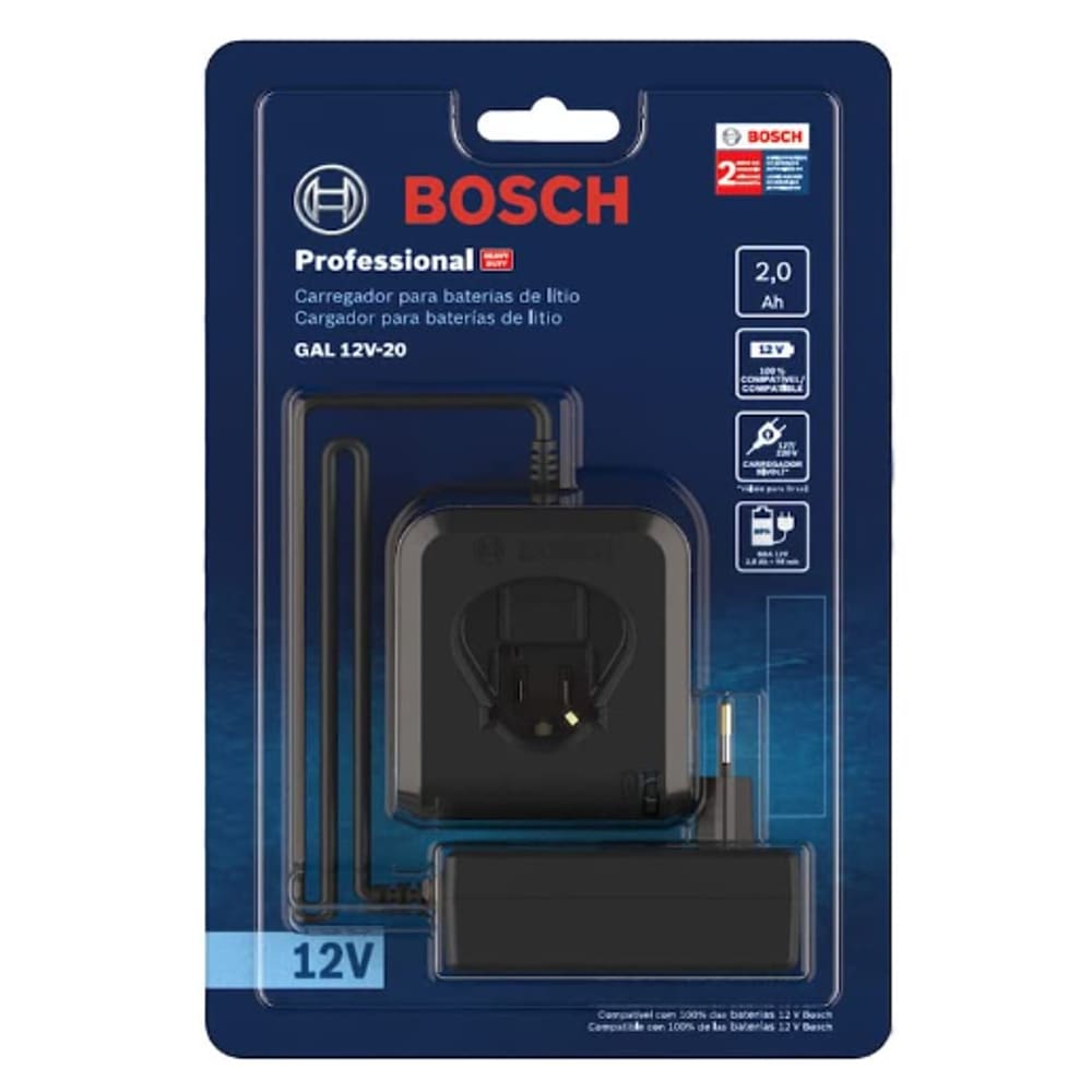 Carregador 12V GAL 12V-20 Bivolt BOSCH 2608000728