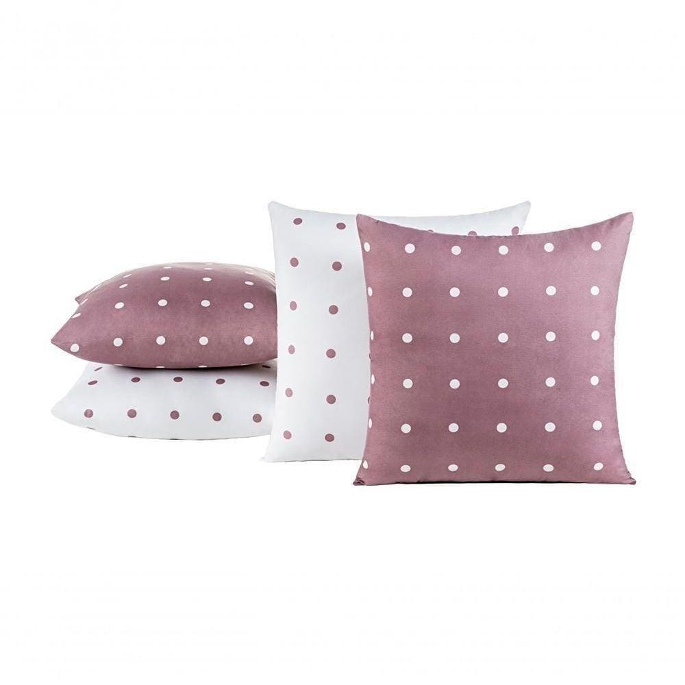 Capas De Almofadas Petit Poá 04 Peças - Rose