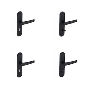 Kit 2 Fechaduras Interna 1 WC 1 Externa Espelho Pado Preto