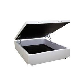 Cama Box Baú Viúva Sintético Branco - 39x128x188