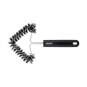Escova Para Grelha Churrasco Com Estrutura De Aço Inox Com Cerdas De Nylon E Cabo De Poli