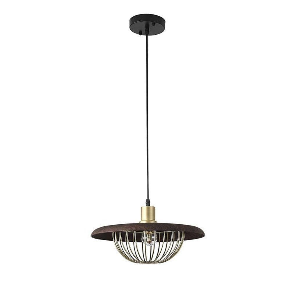 Lustre Pendente Nordecor Tomer Castanho E27 Bivolt