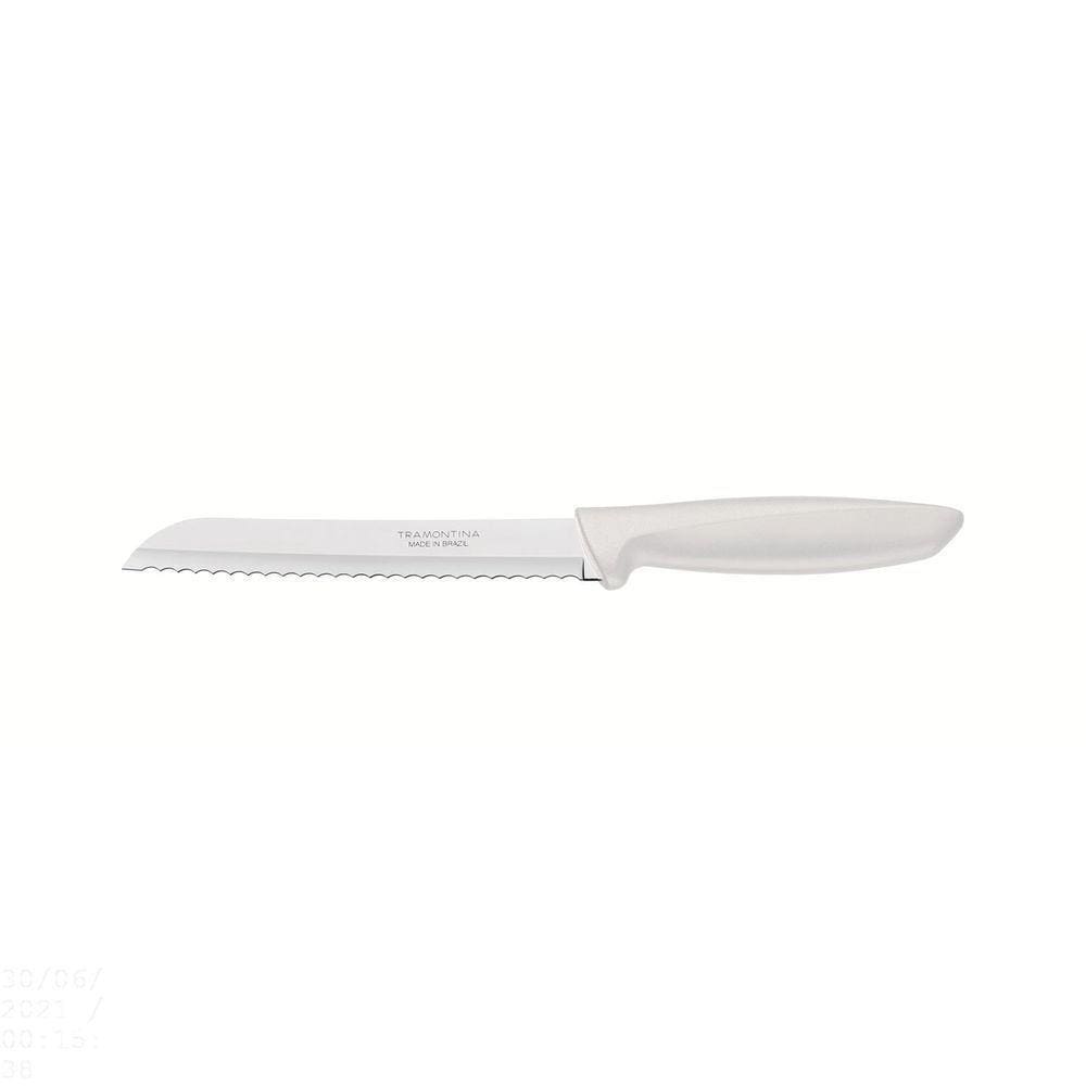 Faca Para Pão Plenus Com Lâmina Em Aço Inox E Cabo De Polipropileno Off White 7"