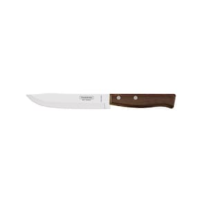 Faca Para Cozinha Tradicional Com Lâmina Em Aço Inox E Cabo Em Madeira Natural 6"