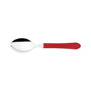 Colher Para Sobremesa Leme Com Lâmina Em Aço Inox E Cabo De Polipropileno Vermelho