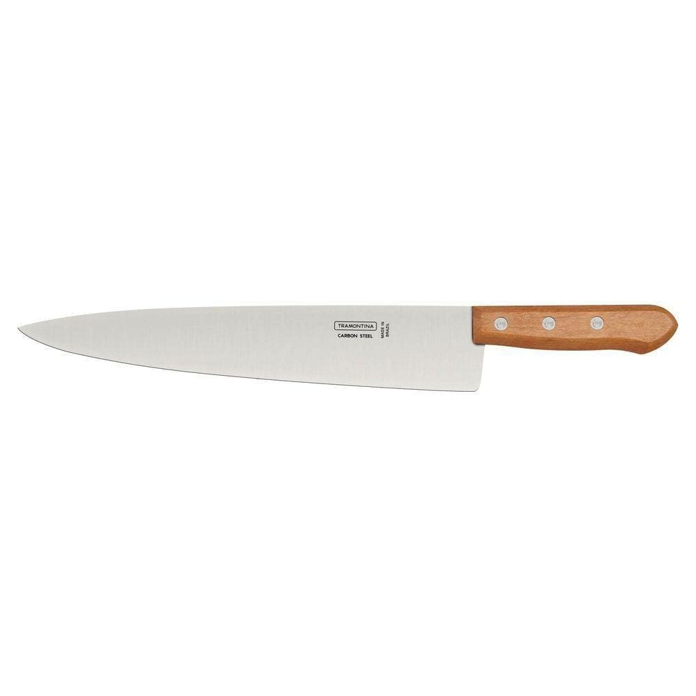 Faca Peixeira/cozinha 12" Tramontina Em Aço Carbono E Cabo Em Madeira Tramontina