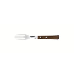 Conjunto De Garfos De Mesa Tradicional Com Lâminas Em Aço Inox E Cabos De Madeira Natural