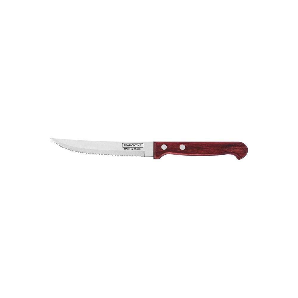 Faca Para Churrasco E Frutas Polywood Com Lâmina Em Aço Inox E Cabo De Madeira Vermelho 5