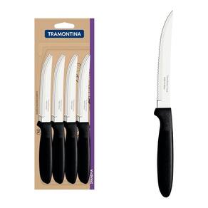 Conjunto De Facas Para Churrasco Tramontina Ipanema Em Aço Inox E Cabo Preto 12 Peças Tramontina