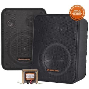Caixa Acústica Com Trafo 70v(15w) Ambience Line Msb60nc Preta Hayonik - Par - 2