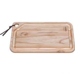 Tábua Para Churrasco Retangular Em Madeira Teca Com Acabamento Natural 33 X 20 Cm