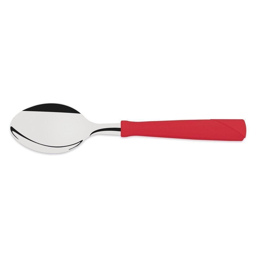 Colher De Mesa New Kolor Com Lâmina Em Aço Inox E Cabo De Polipropileno Vermelho