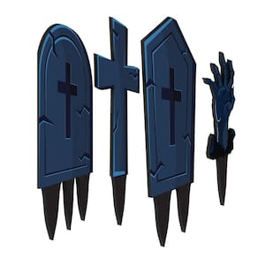Placas de Jardim - Halloween - Cemitério Assombrado - 5 Peças