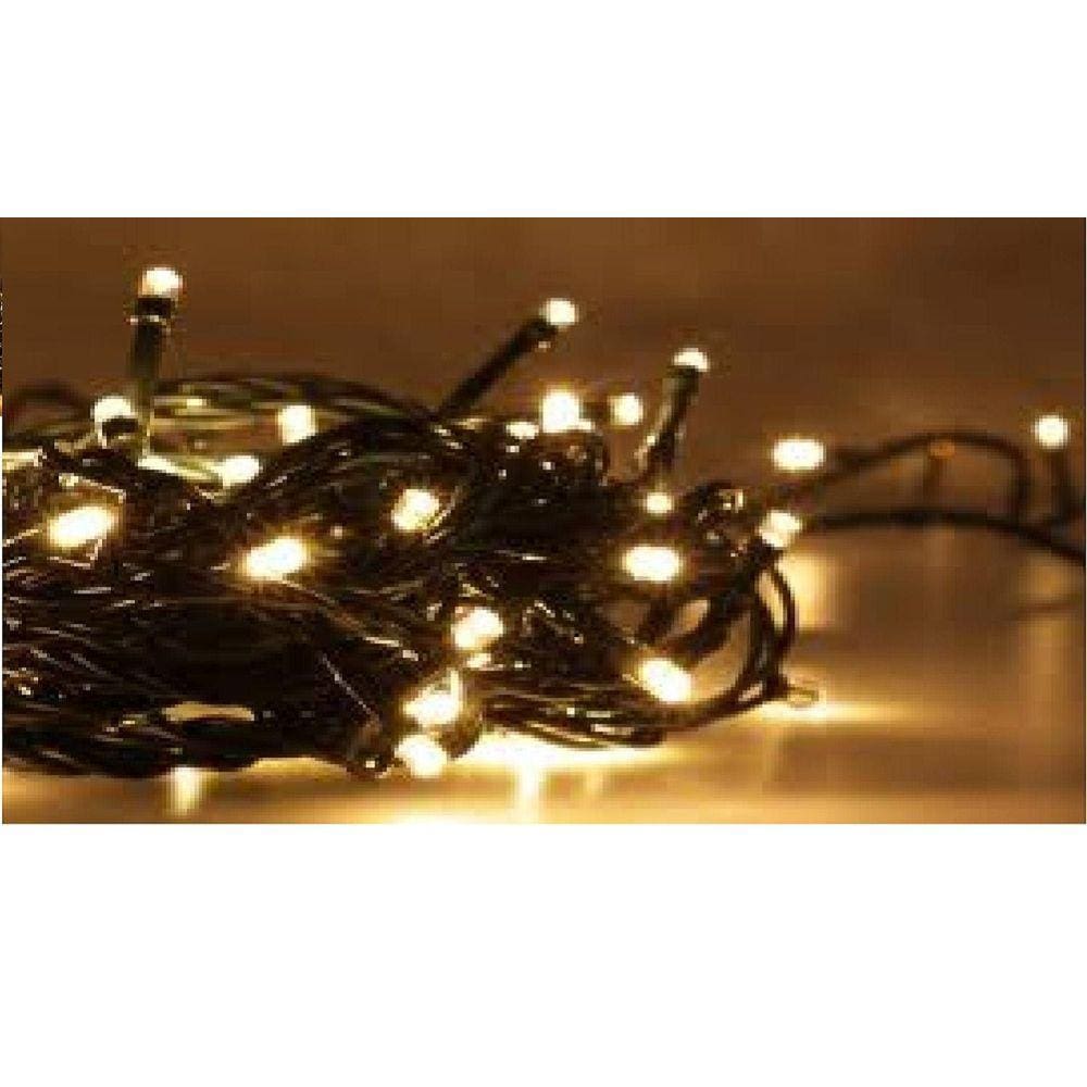 Luz de Natal Cordão 100 Lâmpadas Led Warm Fio Verde Externo 10 Mts 127v M/f