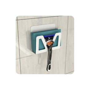 Porta Bucha Esponja Banho E Gillette C/Adesivo Branco F.ELG