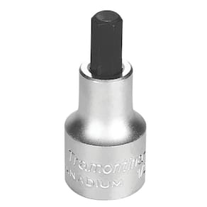 Soquete Em Aço Cromo Vanádio Ponta Hexagonal 8 Mm - Encaixe 1/2" Tramontina Pro Tramontina