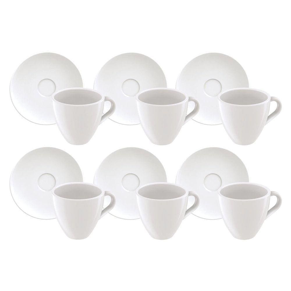 Kit Xícaras De Café Expresso Tramontina Paola Em Porcelana 95 Ml 12 Peças Tramontina