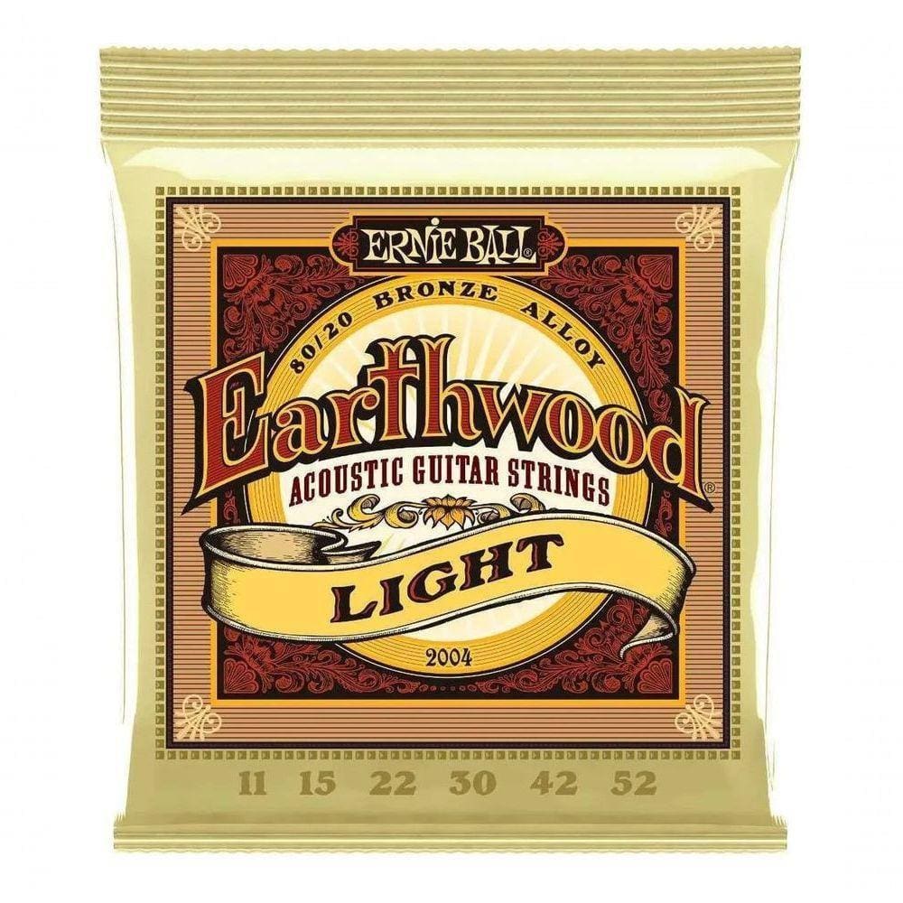 Encordoamento P-violão Aço Earthwood Leve 80-20 Bronze Ernie Ball 011"-052" P02004