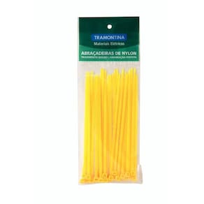 Abraçadeira Nylon Tramontina 140 Mm X 3,4 Mm Cor Amarela Embalagem Com 30 Unidades Tramontina
