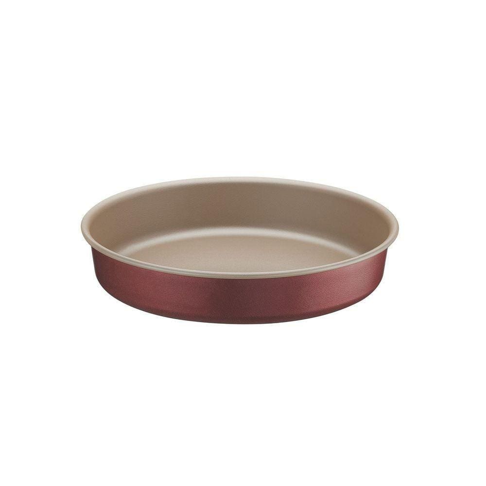 Assadeira Redonda Alumínio Com Revestimento Antiaderente Starflon T1 Vermelha 24 Cm 2,1 L