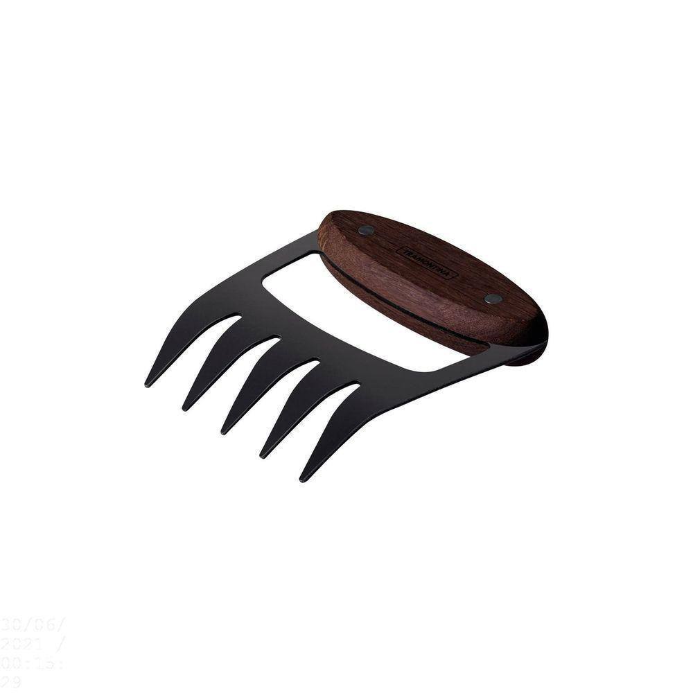 Garra Multiuso Churrasco Black Com Lâmina Em Aço Inox Escurecido E Cabo De Madeira