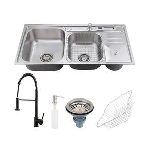 Kit Cuba para Cozinha Aço Inox 304 com Acessórios Caiapós e Torneira Monocomando Envira Pingoo.casa - Preto