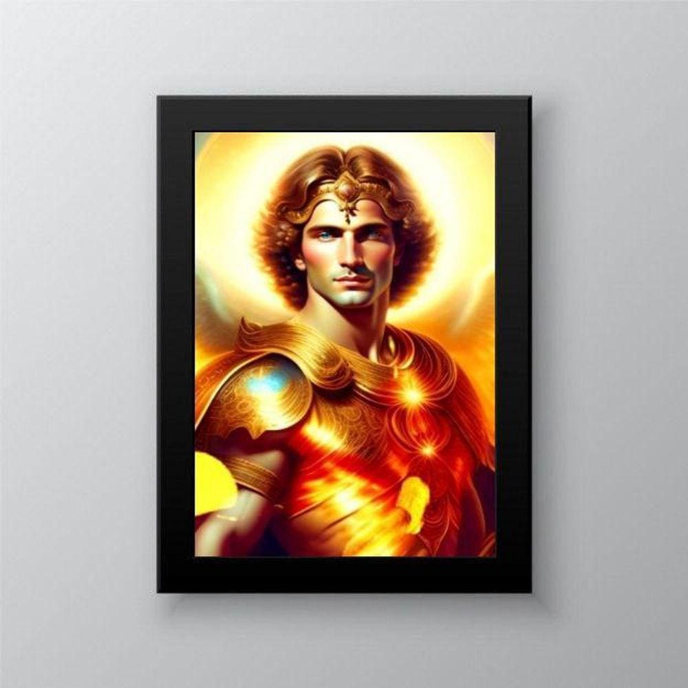 Quadro Decorativo Arcanjo Uriel 45x34cm - Vidro
