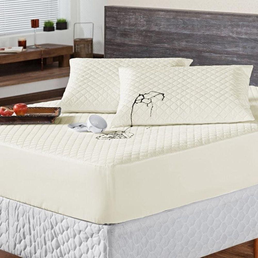 Protetor Colchao Solteiro Impermeavel Matelado Aquarela 01 Peça - Palha