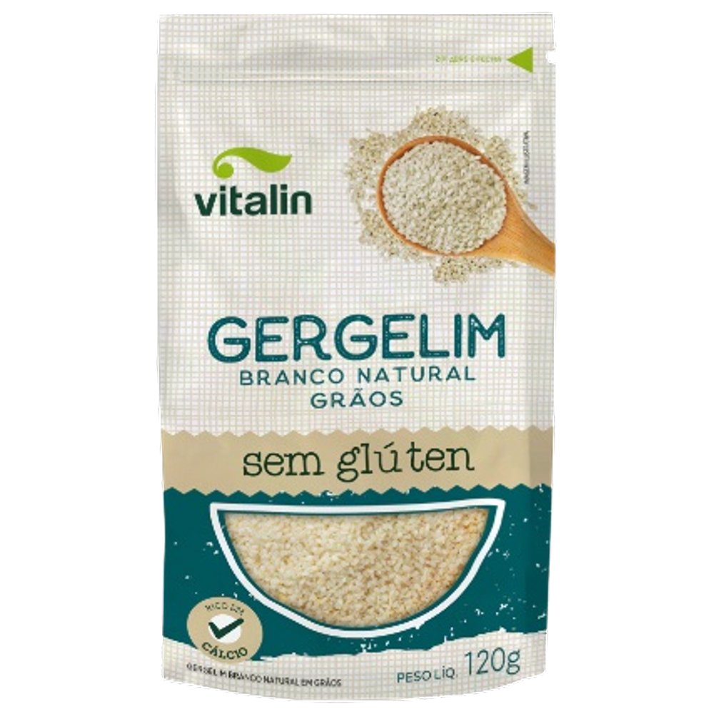 Kit 6X: Gergelim Branco Natural Sem Glúten Vitalin 120g