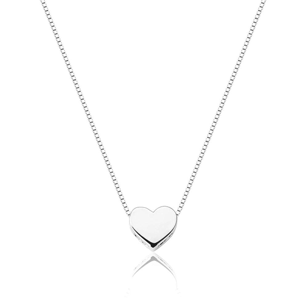 Colar Pingente Coração Banhado a Prata 925