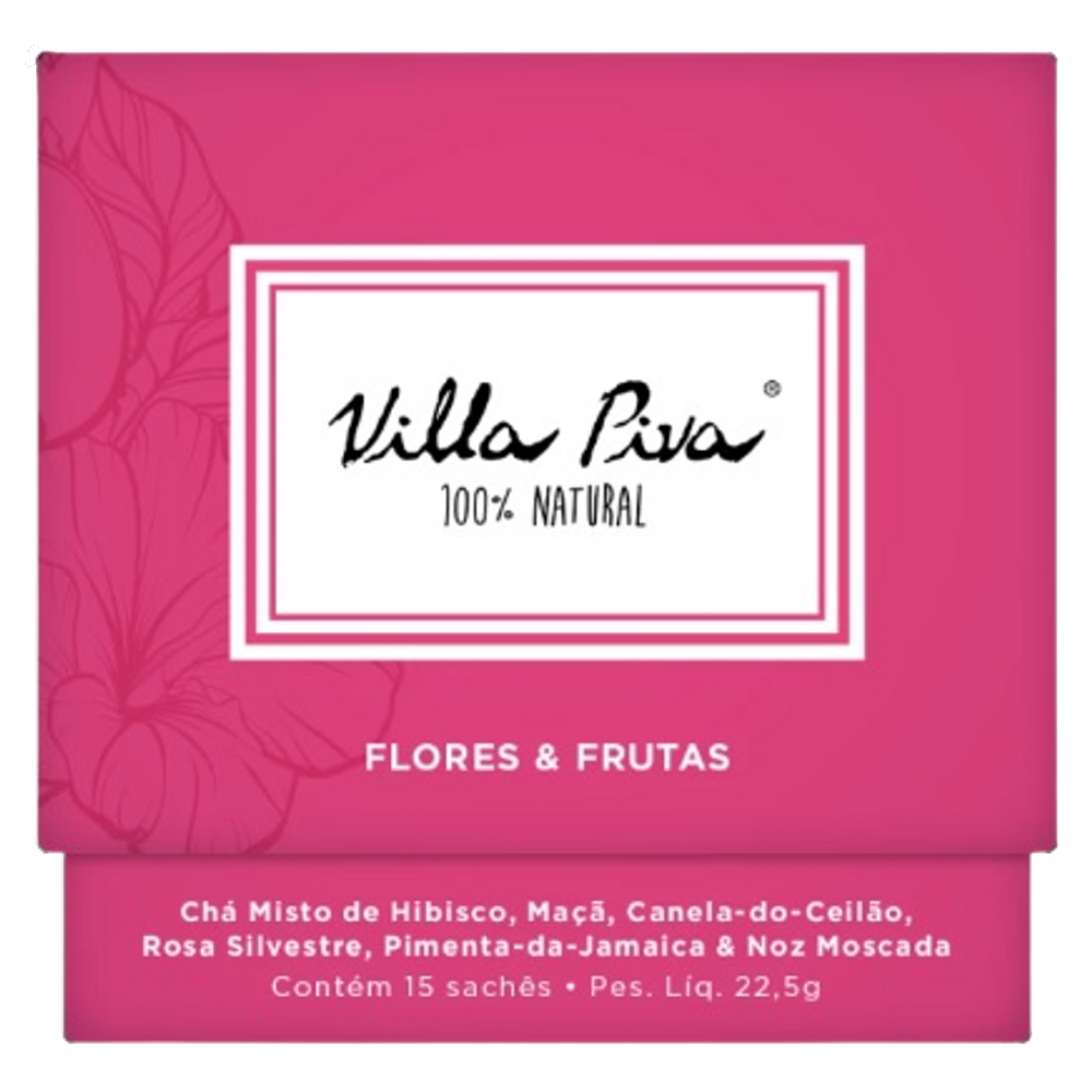 Kit 2X: Chá Misto flores e Frutas Villa Piva 15 Sachês