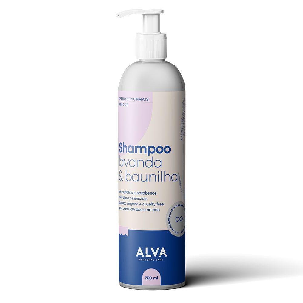 Shampoo Vegano Lavanda e Baunilha Alva 250ml