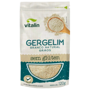 Gergelim Branco Natural Sem Glúten Vitalin 120g