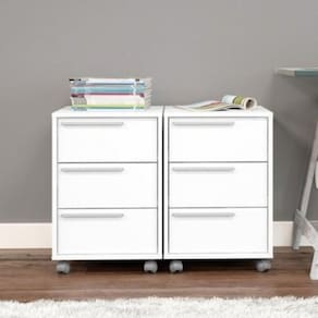 Conjunto 2 Gaveteiros com 3 Gavetas Maia Branco