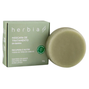 Kit 2X: Máscara Capilar em Barra para Todos os Tipos de Cabelo Herbia 50g