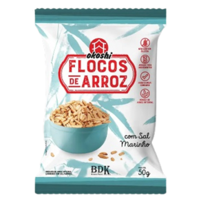 Kit 2X: Flocos de Arroz Integral com Sal Marinho Okoshi 40g