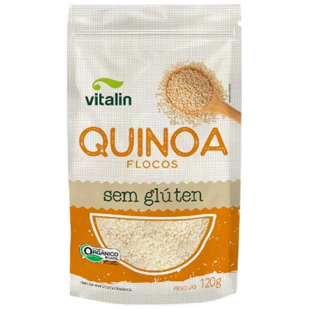 Kit 6X: Quinoa Real em Flocos Orgânica Sem Glúten Vitalin 120g