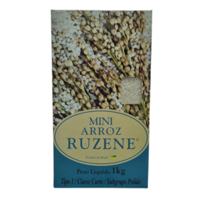 Kit 3X: Mini Arroz Polido Curto Ruzene 1kg