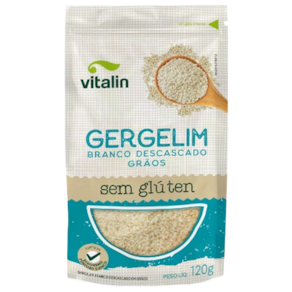 Gergelim Branco Descascado Sem Glúten Vitalin 120g