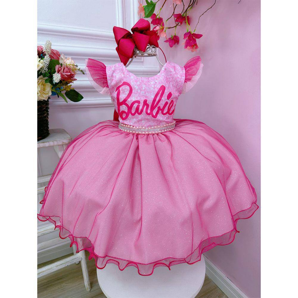 Barbie Fantasia Feminina Infantil Blogueira Tecido De Luxo Roupa Top