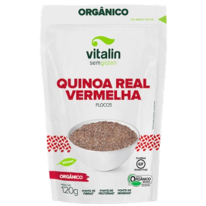 Quinoa Real Vermelha em Flocos Orgânica Sem Glúten Vitalin 120g