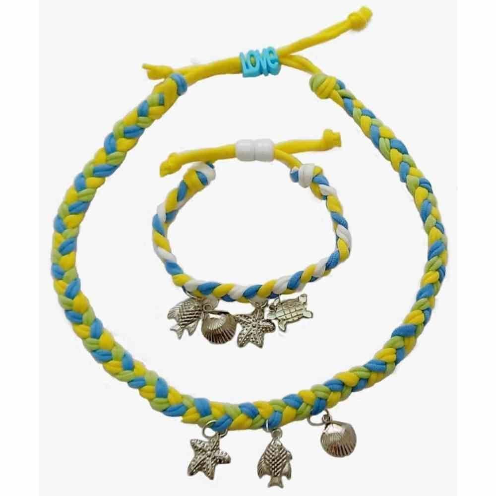 Kit Pulseira E Colar Trançado - Kits For Kids