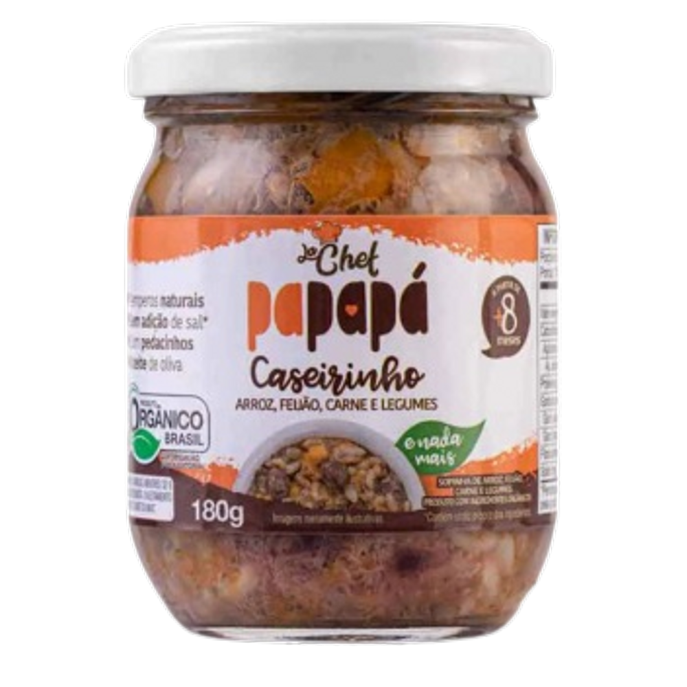 Kit 6X: Comidinha Arroz, Feijão, Carne e Legumes Orgânica Papapá 180g