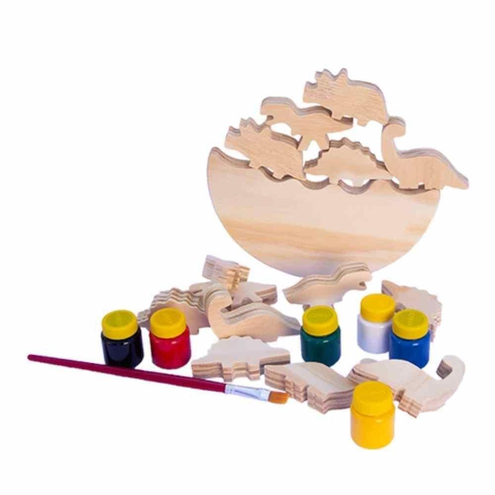 Kit Pinte E Brinque - Jogo De Equilíbrio - Dinossauros - Fabrika Dos Sonhos