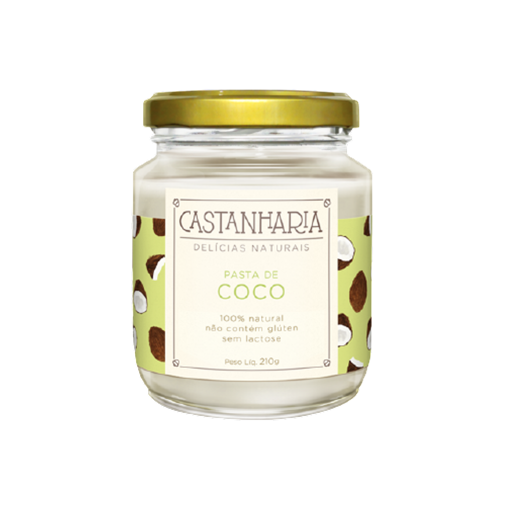 Kit 3X: Pasta de Coco Zero Açúcar Vegana Castanharia 210g