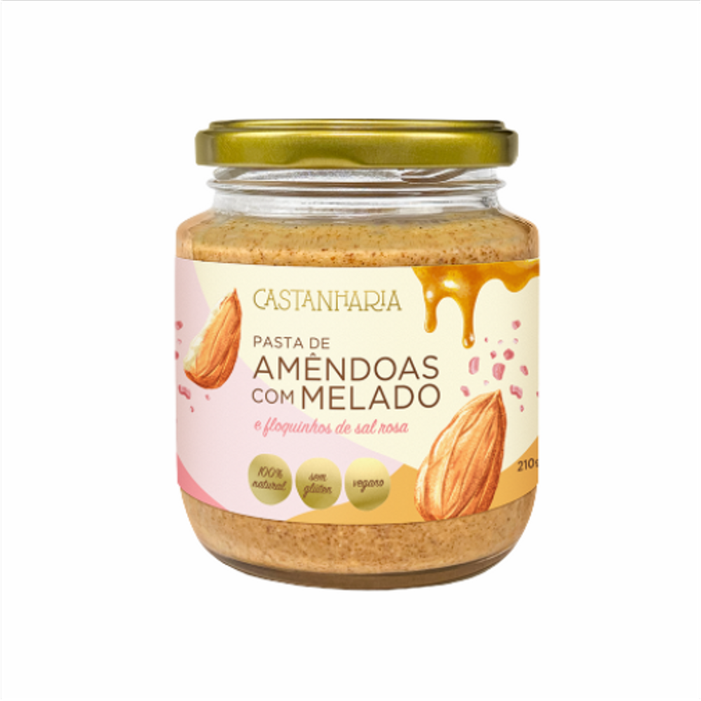 Kit 3X: Pasta de Amêndoas com Melado e Sal Rosa Castanharia 210g