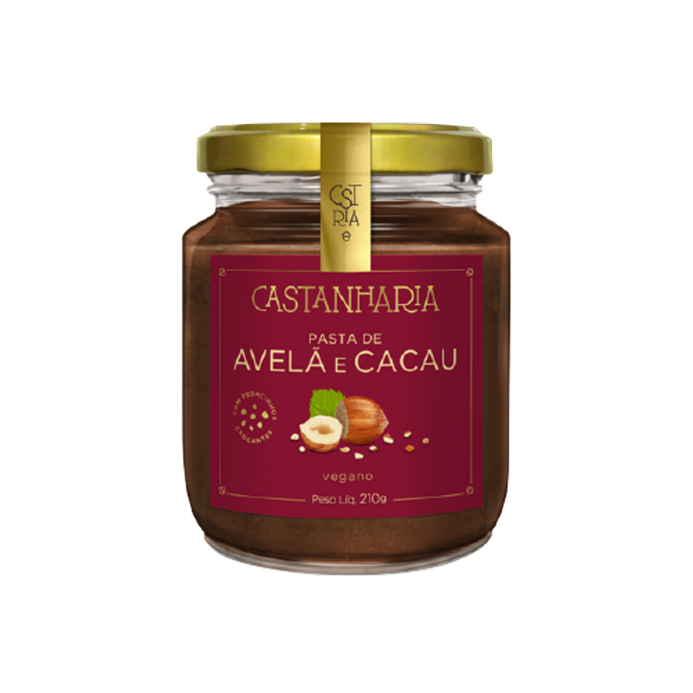 Kit 3X: Pasta de Avelã e Cacau Vegana Castanharia 210g