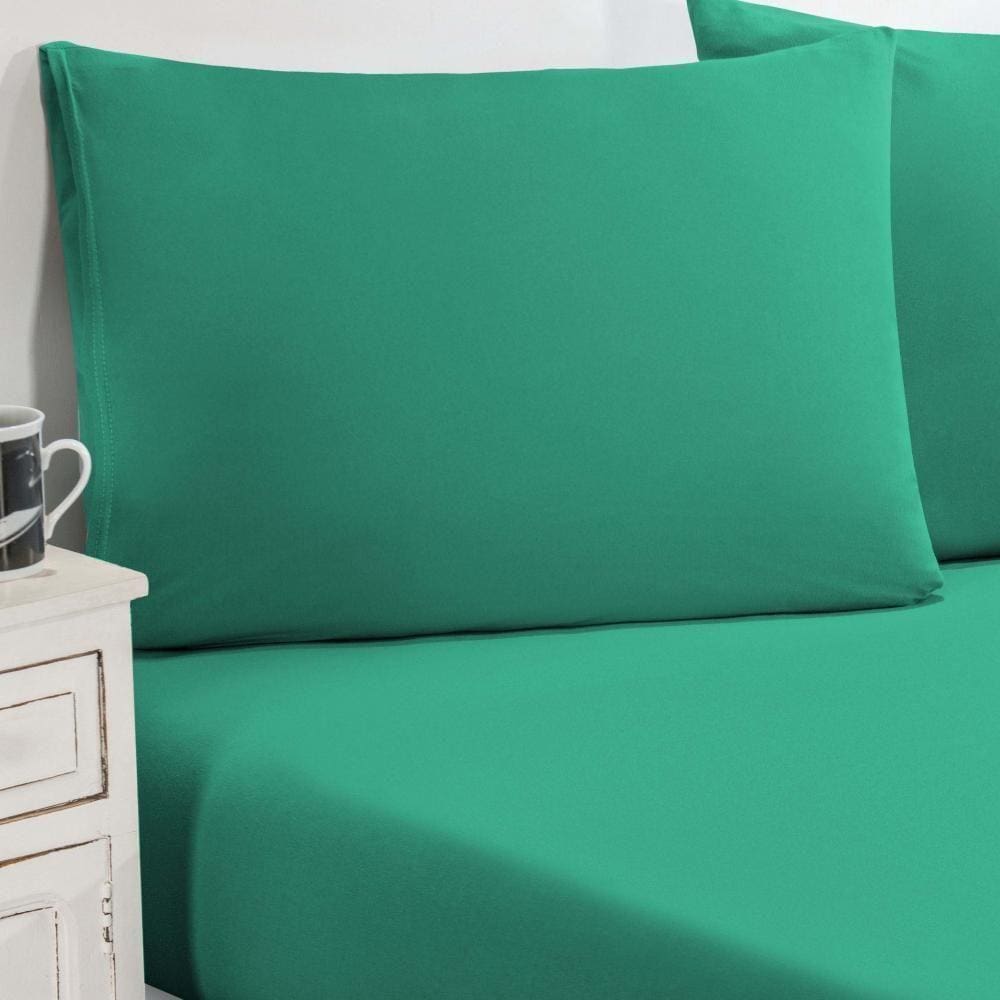 Jogo De Cama Malha Lençol 100% Algodão Gran Moratta 3 Peças King - Verde Jade